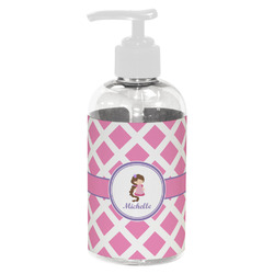 Diamond Print w/Princess Plastic Soap / Lotion Dispenser (8 oz - Small - White) (Personalized)