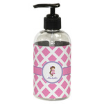 Diamond Print w/Princess Plastic Soap / Lotion Dispenser (8 oz - Small - Black) (Personalized)