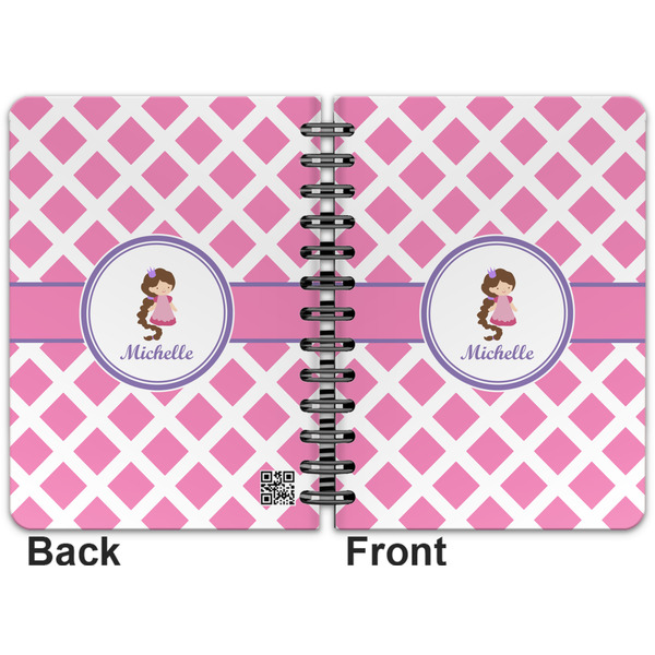 Diamond Print w/Princess Spiral Journal 5 x 7 - Apvl