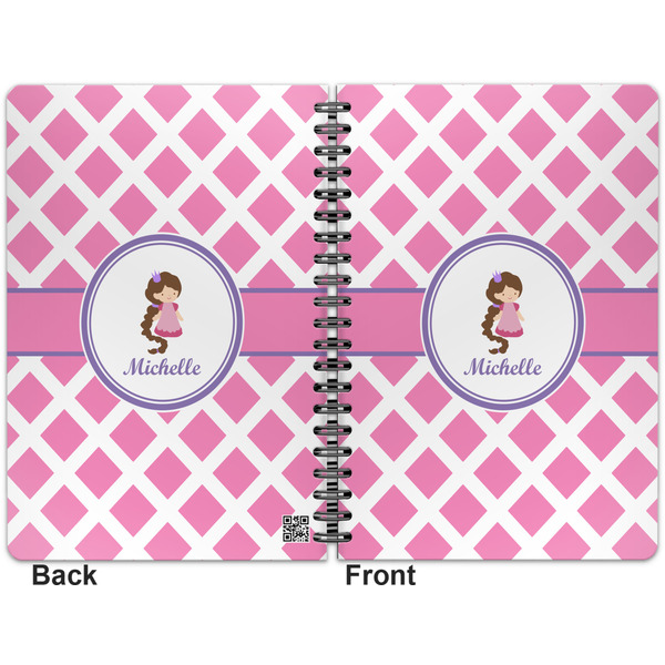 Diamond Print w/Princess Spiral Journal 7 x 10 - Apvl