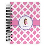 Diamond Print w/Princess Spiral Notebook - 5x7 w/ Name or Text