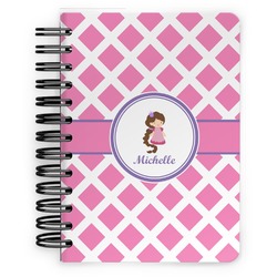 Diamond Print w/Princess Spiral Notebook - 5x7 w/ Name or Text