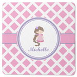 Diamond Print w/Princess Square Rubber Backed Coaster (Personalized)