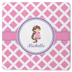 Diamond Print w/Princess Square Rubber Backed Coaster (Personalized)