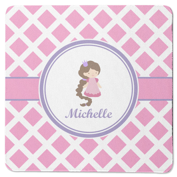Custom Diamond Print w/Princess Square Rubber Backed Coaster (Personalized)