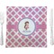 Diamond Print w/Princess 9.5" Glass Square Lunch / Dinner Plate- Single or Set of 4 (Personalized)