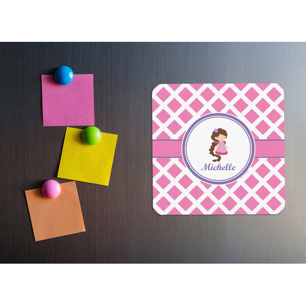 Diamond Print w/Princess Square Fridge Magnet - LIFESTYLE