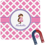 Diamond Print w/Princess Square Fridge Magnet (Personalized)