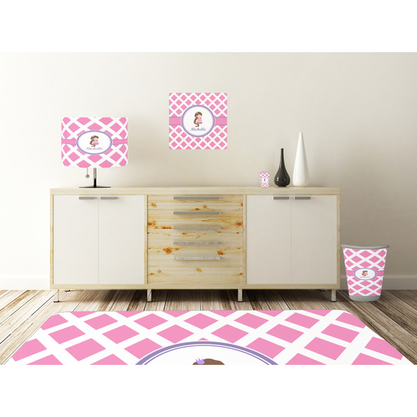 Diamond Print w/Princess Square Wall Decal Wooden Desk