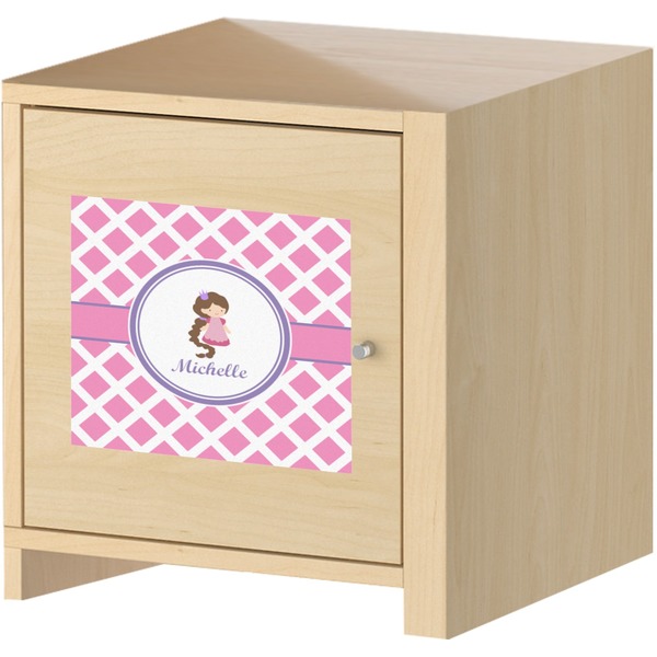 Diamond Print w/Princess Square Wall Decal on Wooden Cabinet