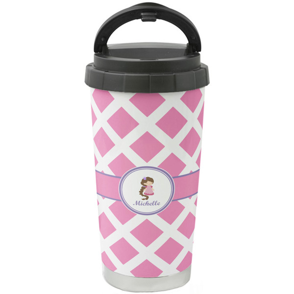 Custom Diamond Print w/Princess Stainless Steel Coffee Tumbler (Personalized)