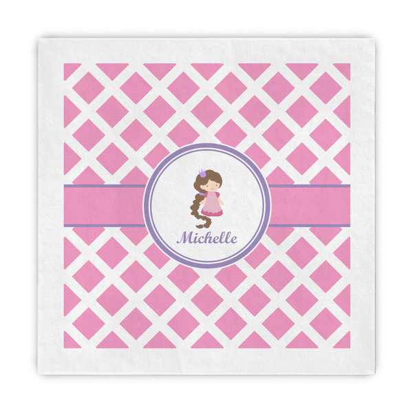 Custom Diamond Print w/Princess Standard Decorative Napkins (Personalized)