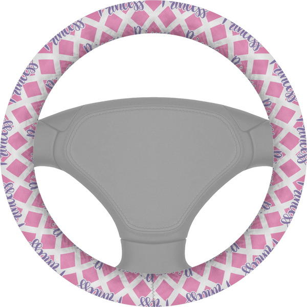 Custom Diamond Print w/Princess Steering Wheel Cover (Personalized)