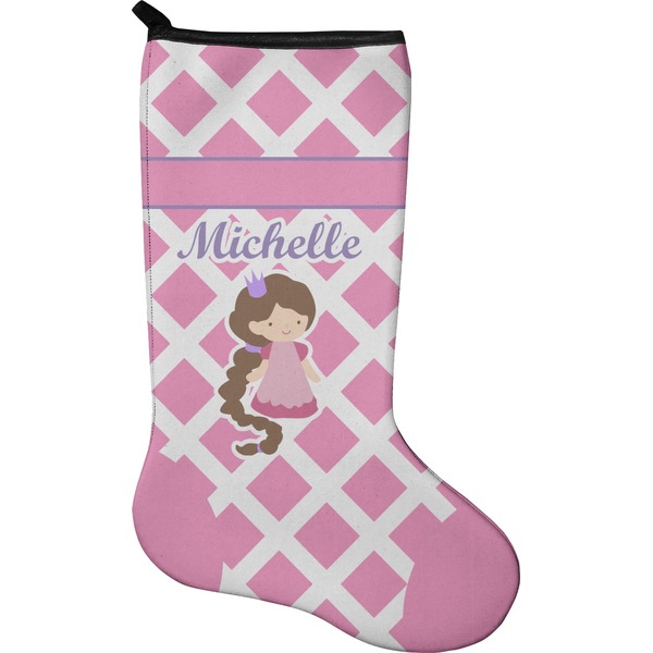 Custom Diamond Print w/Princess Holiday Stocking - Neoprene (Personalized)