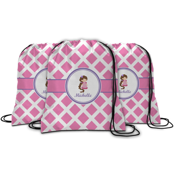 Diamond Print w/Princess String Backpack - MAIN