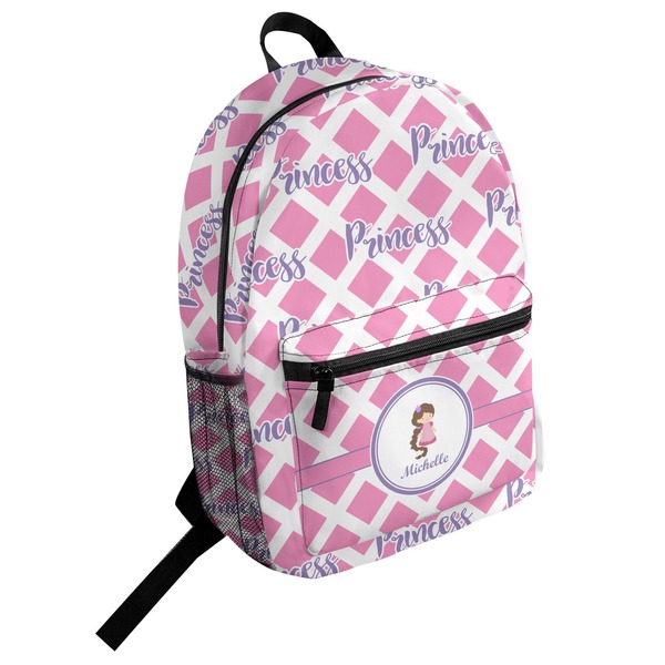 Custom Diamond Print w/Princess Student Backpack (Personalized)