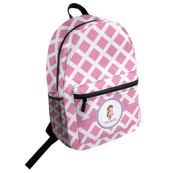 Custom Diamond Print w/Princess Student Backpack (Personalized)