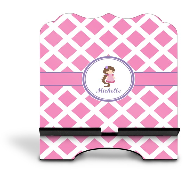 Diamond Print w/Princess Stylized Tablet Stand - Front without iPad