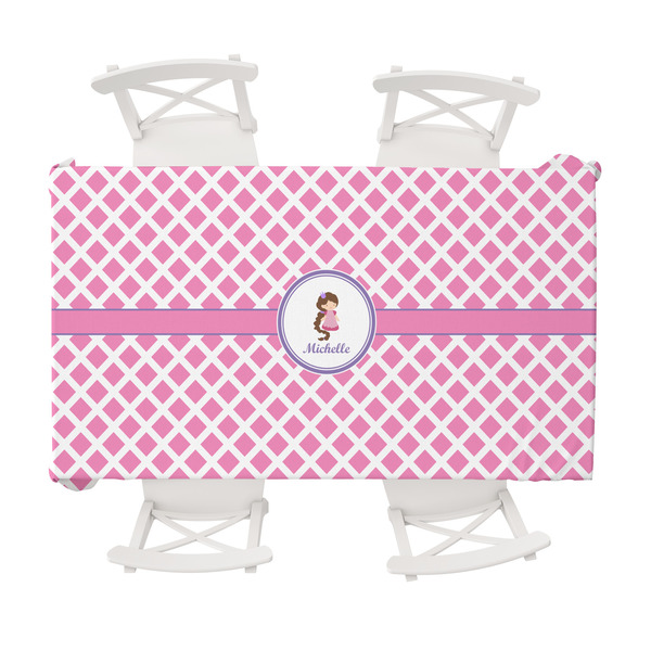 Custom Diamond Print w/Princess Tablecloth - 58"x102" (Personalized)