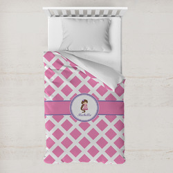 Diamond Print w/Princess Toddler Duvet Cover w/ Name or Text