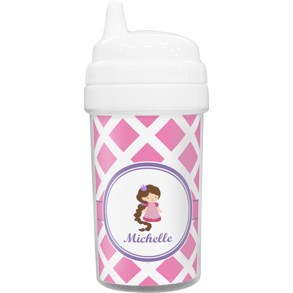Custom Diamond Print w/Princess Toddler Sippy Cup (Personalized)