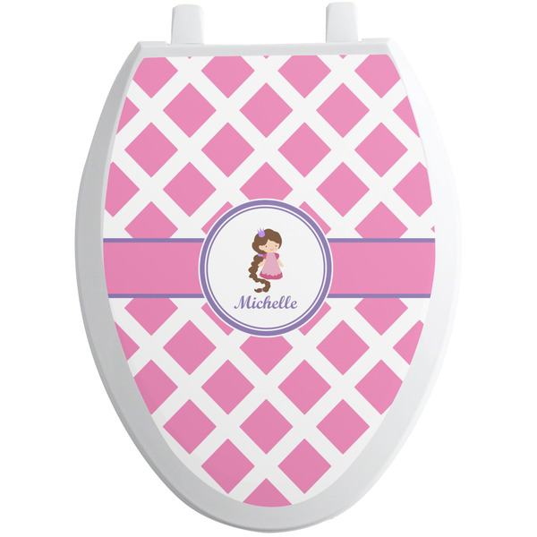 Diamond Print w/Princess Toilet Seat Decal (Personalized)