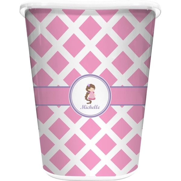 Custom Diamond Print w/Princess Waste Basket (Personalized)