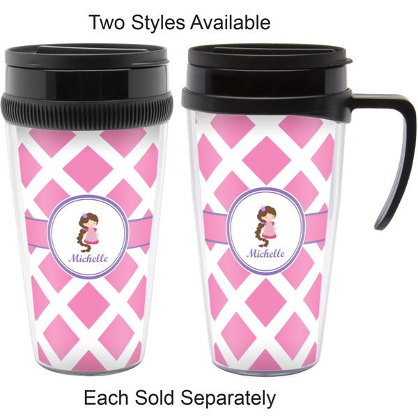 Diamond Print w/Princess Travel Mugs - with & without Handle