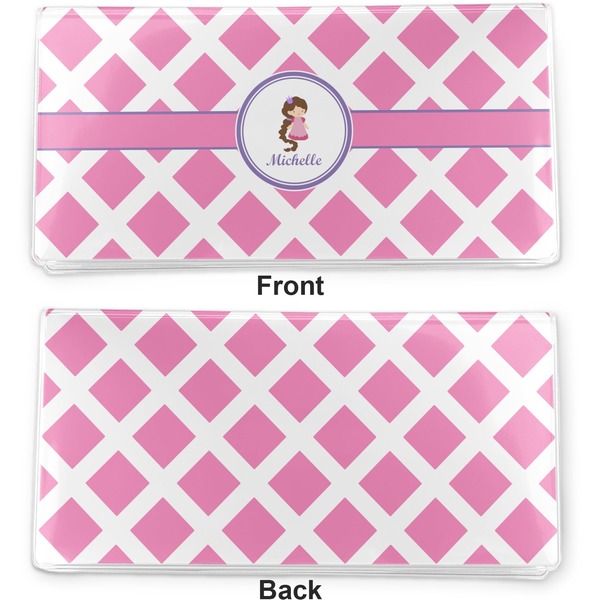 Diamond Print w/Princess Vinyl Check Book Cover - Front and Back