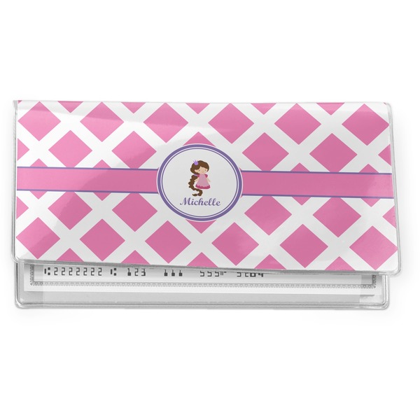 Custom Diamond Print w/Princess Vinyl Checkbook Cover (Personalized)
