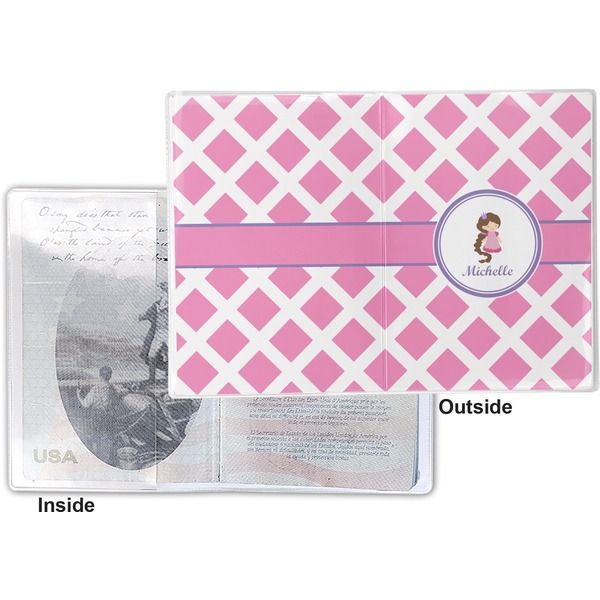 Diamond Print w/Princess Vinyl Passport Holder - Flat Front and Back