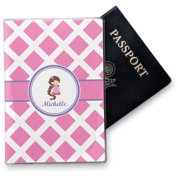 Custom Diamond Print w/Princess Vinyl Passport Holder (Personalized)