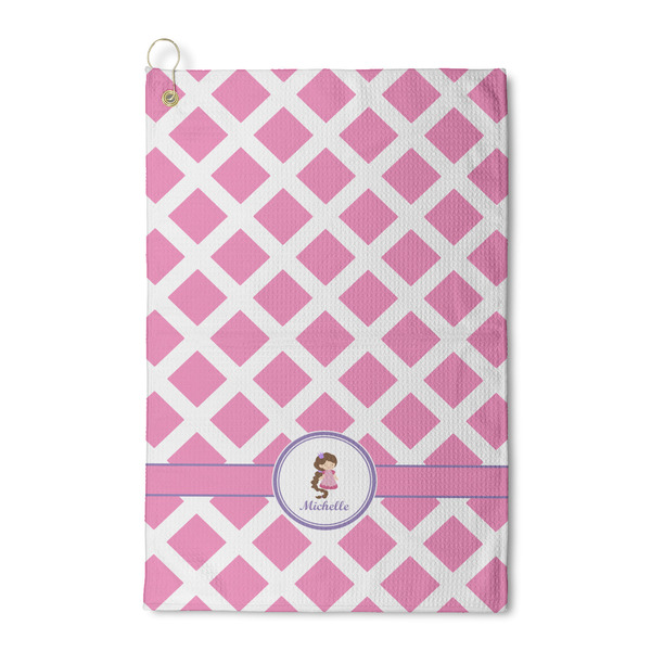 Custom Diamond Print w/Princess Waffle Weave Golf Towel (Personalized)