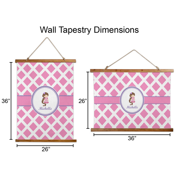 Diamond Print w/Princess Wall Hanging Tapestries - Parent/Sizing