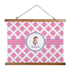 Diamond Print w/Princess Wall Hanging Tapestry - Wide (Personalized)