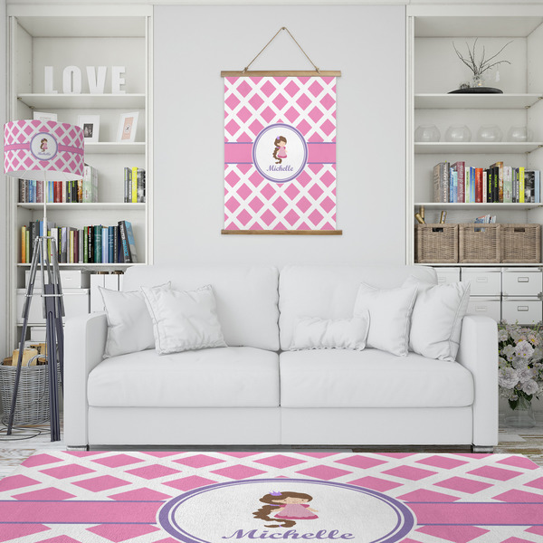 Diamond Print w/Princess Wall Hanging Tapestry - Portrait - IN CONTEXT