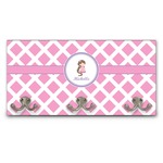 Diamond Print w/Princess Wall Mounted Coat Rack (Personalized)
