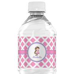 Diamond Print w/Princess Water Bottle Labels - Custom Sized (Personalized)