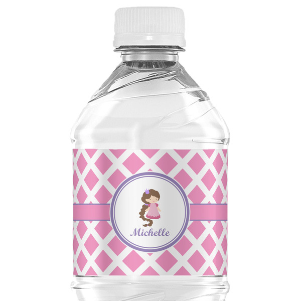 Custom Diamond Print w/Princess Water Bottle Labels - Custom Sized (Personalized)