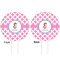 Diamond Print w/Princess White Plastic 6" Food Pick - Round - Double Sided - Front & Back