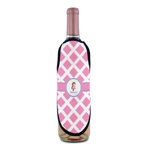 Diamond Print w/Princess Wine Bottle Apron - IN CONTEXT