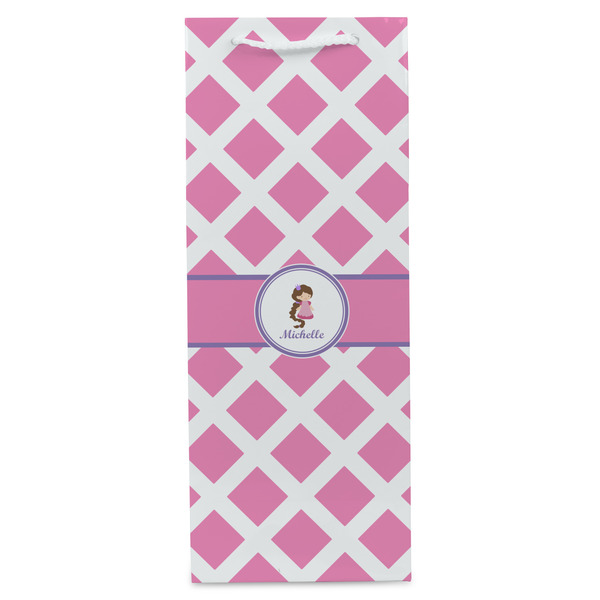 Diamond Print w/Princess Wine Gift Bag - Gloss - Front
