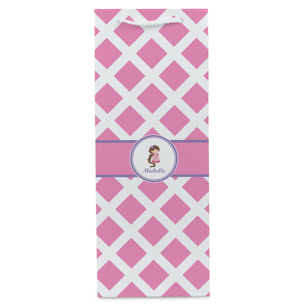 Diamond Print w/Princess Wine Gift Bag - Matte - Front