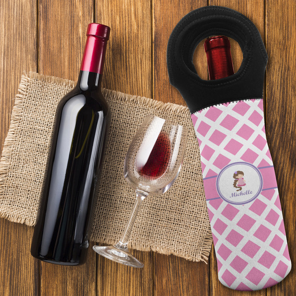 Diamond Print w/Princess Wine Tote Bag - FLATLAY