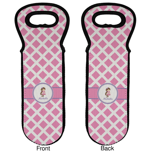 Diamond Print w/Princess Wine Tote Front & Back