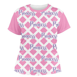 Diamond Print w/Princess Women's Crew T-Shirt - 2X Large (Personalized)