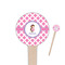 Diamond Print w/Princess 4" Round Wooden Food Picks - Single Sided (Personalized)