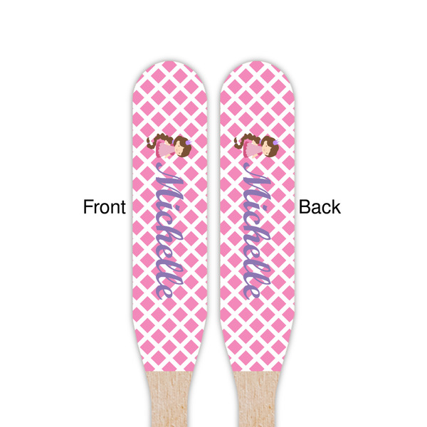 Diamond Print w/Princess Wooden Food Pick - Paddle - Double Sided - Front & Back