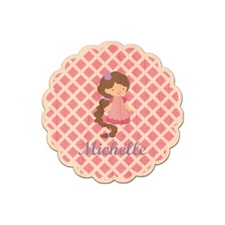 Diamond Print w/Princess Genuine Maple or Cherry Wood Sticker (Personalized)