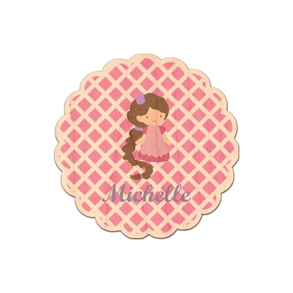 Custom Diamond Print w/Princess Genuine Maple or Cherry Wood Sticker (Personalized)